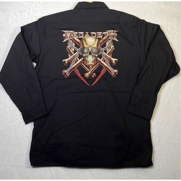 Megadeth vintage Dickies collab Button down concert release shirt‎ NWT Men Large - Picture 1 of 9